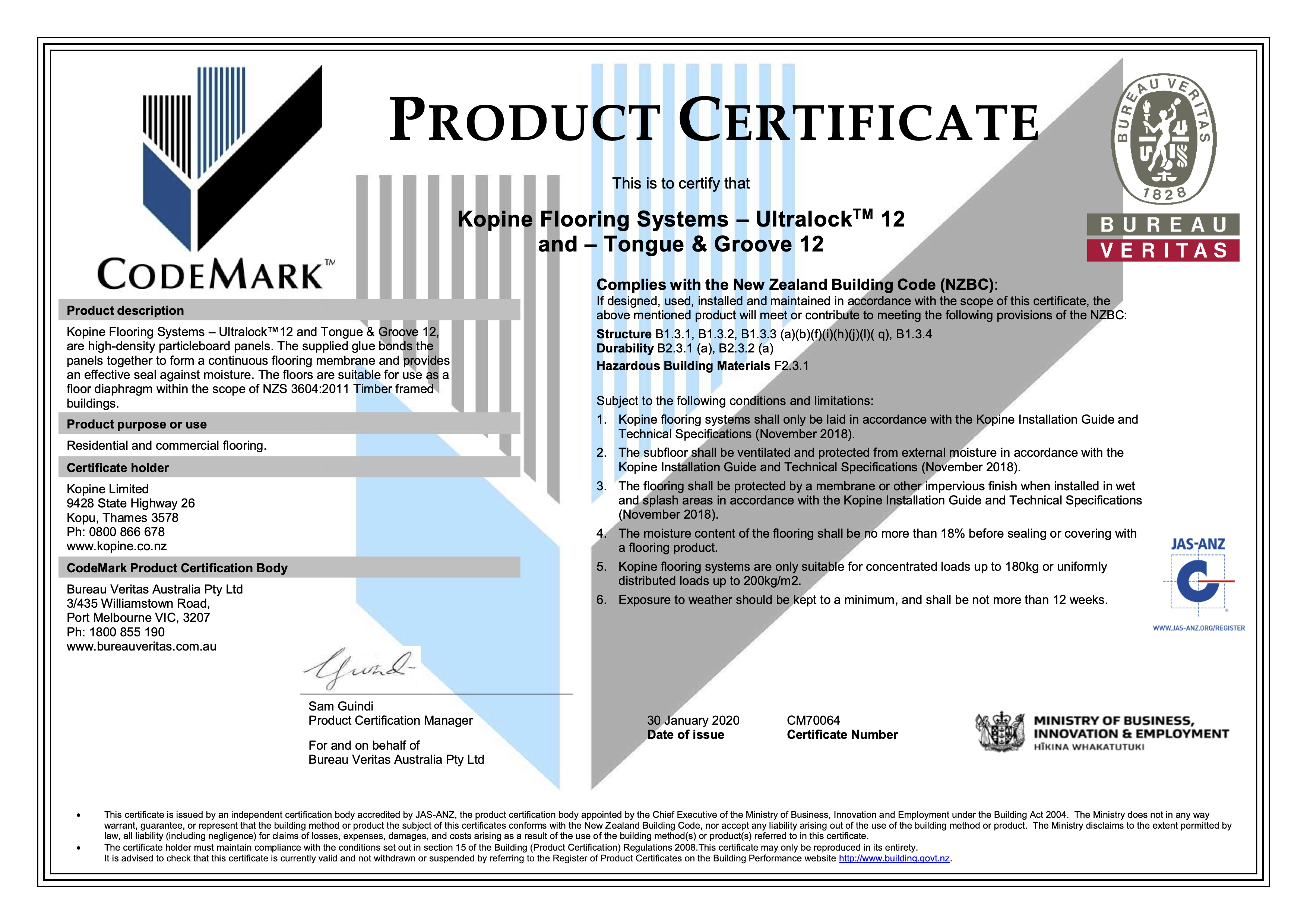 Kopine Codemark Certification