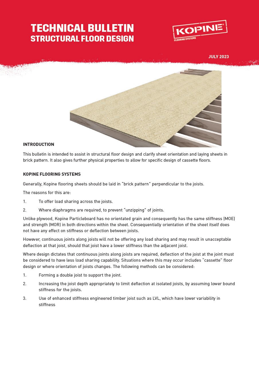 Kopine Structural Floor Bulletin